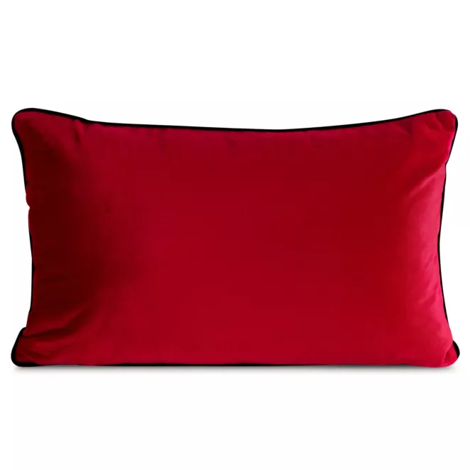 Poduszka 30 x 50 cm welwetowa czerwona z kontrastującą lamówką GAJA 3
