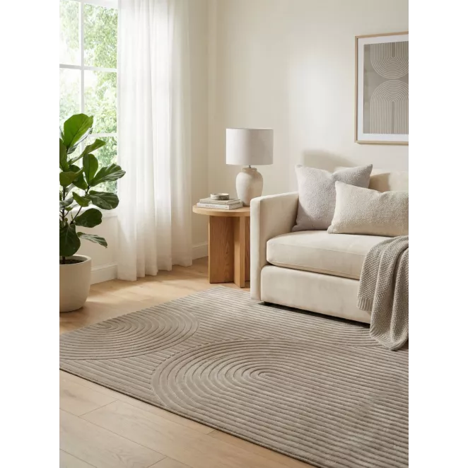 Dywan 60x100 cm beżowy z tłoczonym wzorem 3D VENUS BOHO 2