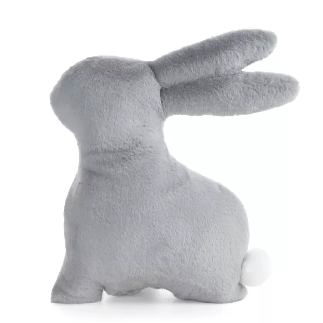 Wielkanocna poduszka w kształcie zajączka 35x39 cm srebrna WIOSNA 131