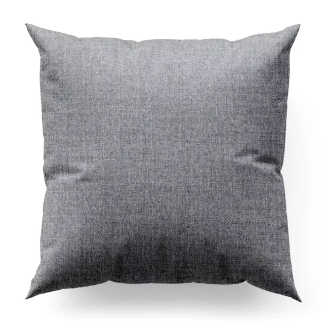 Poszewka na wymiar popielata z miękkiej tkaniny w stylu eko, z efektem melanżu, przetykana metaliczną nicią