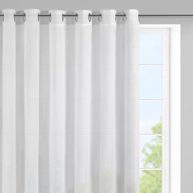 Firana biała z etaminy z lekkim połyskiem 300x145 cm przelotka VIOLA