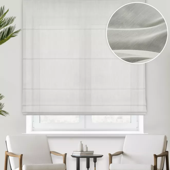 Roleta rzymska naturalna z delikatnej batystowej tkaniny