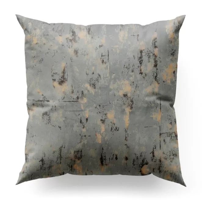 Poszewka szyta jasnosrebrno złocista z tkaniny welwetowej zdobionej połyskującym drukiem