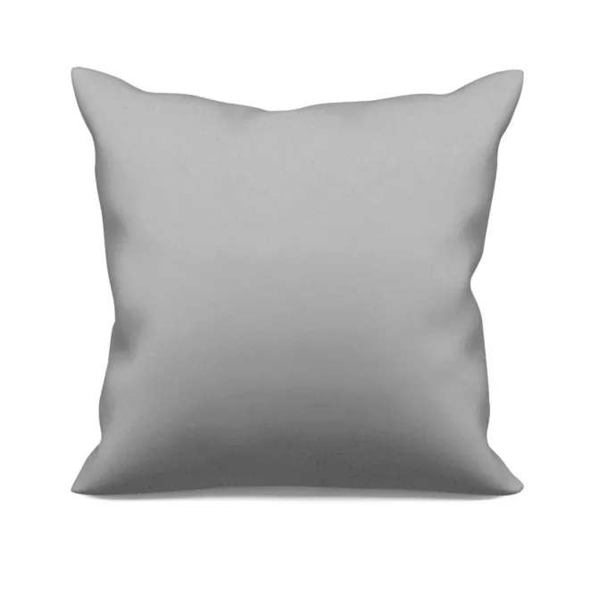 Poszewka szyta srebrna z gładkiej tkaniny typu dimout