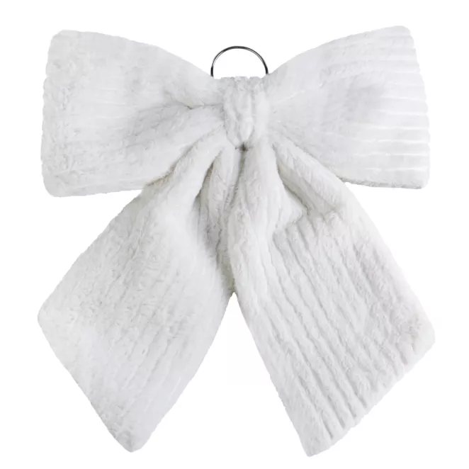 Świąteczna ozdoba w kształcie kokardy z pluszowej tkaniny