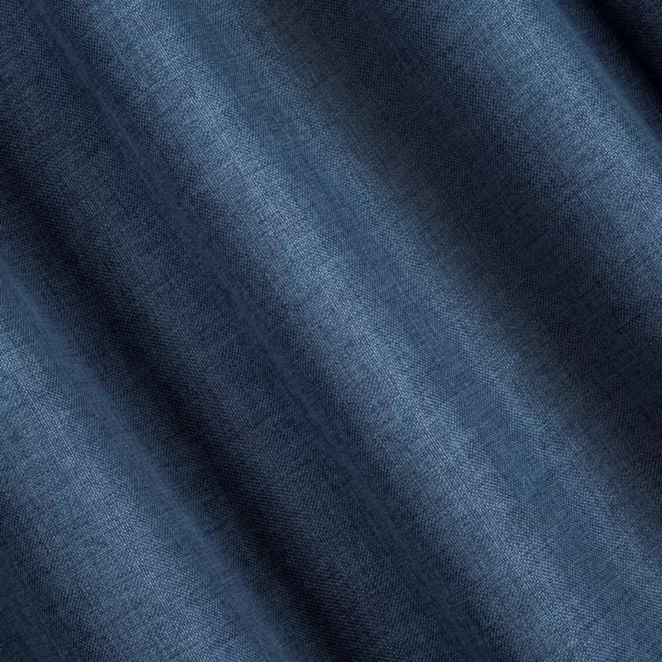 L92/9 Zasłona szyta na taśmie 5 cm LOVELY ciemnoniebieska z widocznym ozdobnym splotem, o naturalnym charakterze