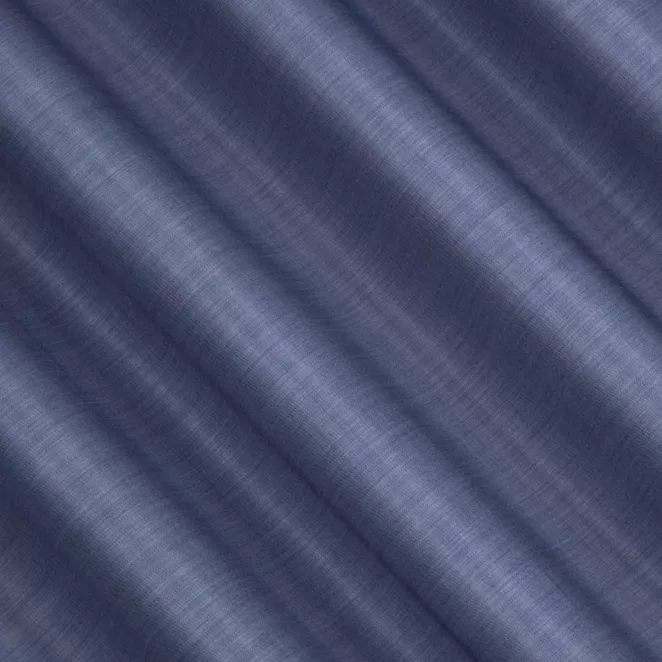 L156/25 Zasłona szyta na taśmie 5 cm granatowa z miękkiej tkaniny o naturalnym splocie w stylu ekologicznym