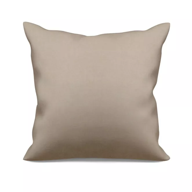 Poszewka szyta beżowa z miękkiej tkaniny o welurowej strukturze