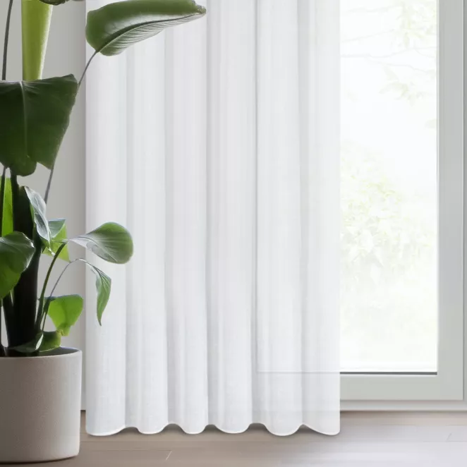 Firana biała z etaminy z lekkim połyskiem 140x270 cm taśma VIOLA