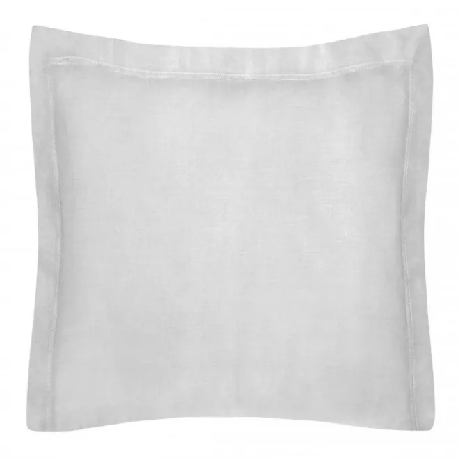 Poszewka na poduszkę 40x40 cm bawełniana jasnoszara z satynowym połyskiem i ozdobną kantą NOVA COLOUR