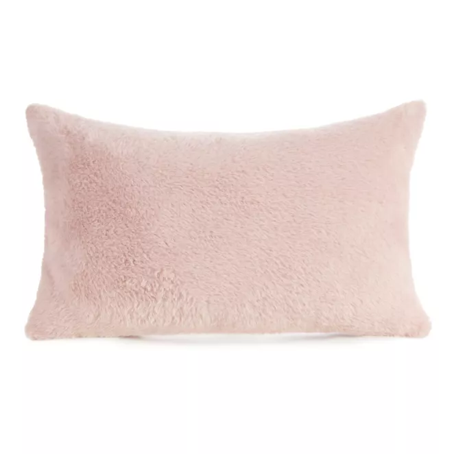 Poszewka na poduszkę 30x50 cm pudrowa z miękkiej futrzanej tkaniny NINA
