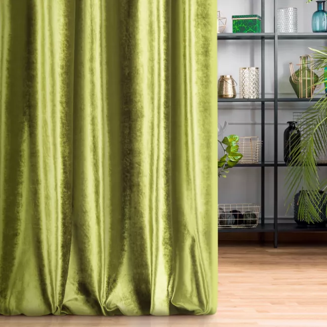 Tkanina zasłonowa gładka, miękka, welwetowa, z wyraźnym połyskiem z kolekcji Eva Minge