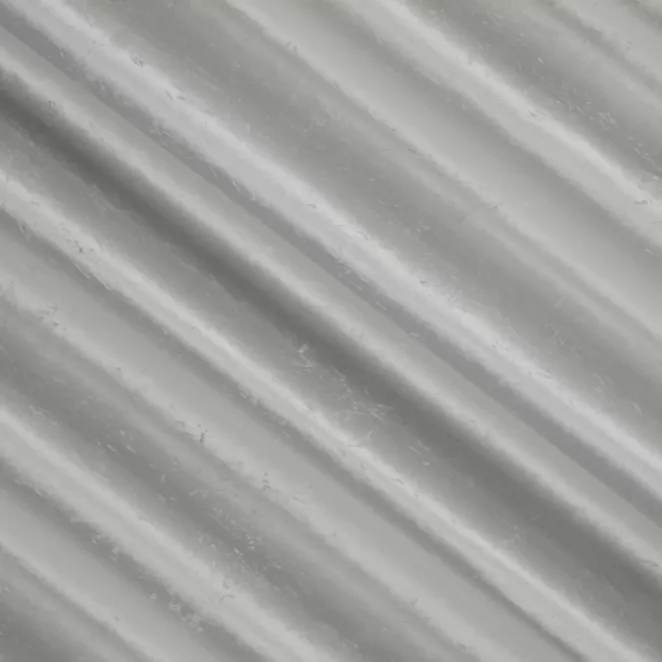 E116/7 Zasłona szyta na taśmie 5 cm srebrna z miękkiej tkaniny welwetowej z efektem kreszowania, wykończona obciążnikiem