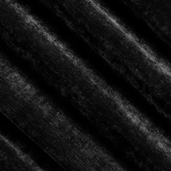 L194/7 Zasłona szyta na taśmie 5 cm czarna z miękkiej w dotyku tkaniny szenilowej