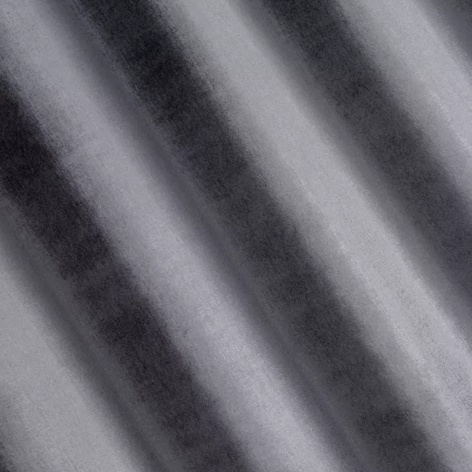 R184/2 Zasłona szyta na taśmie 5 cm ELITE grafitowa miękka, welwetowa, typu BLACKOUT 100% zaciemniająca, z połyskującym nadrukiem, o gramaturze 400g/m2