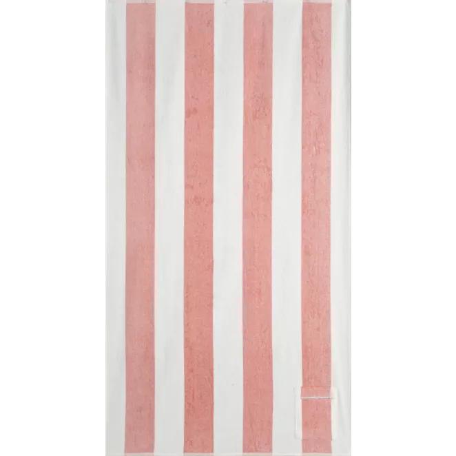 Ręcznik plażowy 90x170 cm różowo, biały z kieszonką LAGUN - kolekcja SEA SUMMER