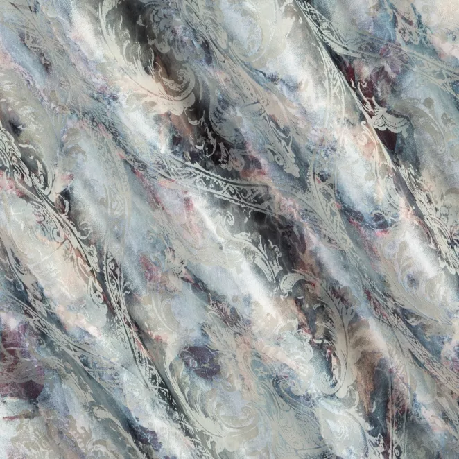 M157/4 Zasłona szyta na taśmie 5 cm LARA wielokolorowa z grubej welwetowej tkaniny w elegancki pastelowy wzór Italissima Eva Minge