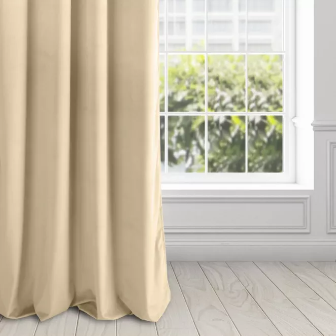 Zasłona welwetowa kremowa gładka 140x250 cm przelotka - PIERRE