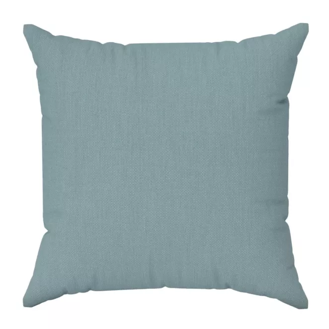 Poszewka szyta błękitna z strukturalnej tkaniny o naturalnym splocie