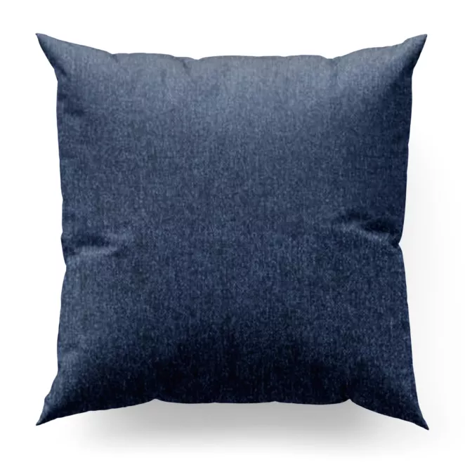 Poszewka szyta ALINE granatowa z tkaniny o naturalnym splocie z efektem melanżu