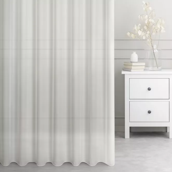 Firana szyta na taśmie fala ORIANA kremowa z gęstej, matowej żorżety