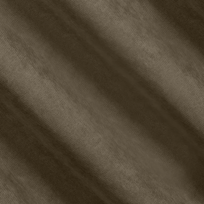 L129/13 Zasłona szyta na taśmie 5 cm jasnobrązowa z miękkiej tkaniny o welurowej strukturze