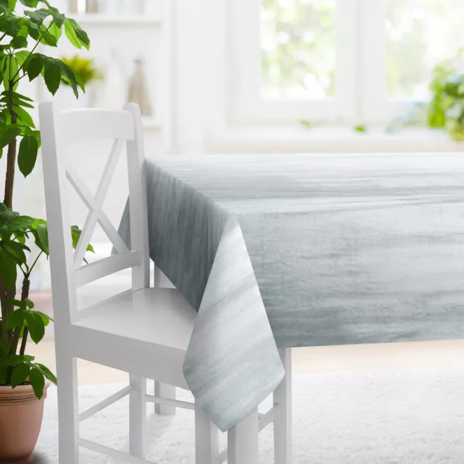 Obrus szyty SAFARI szary z miękkiej welwetowej tkaniny z połyskiem