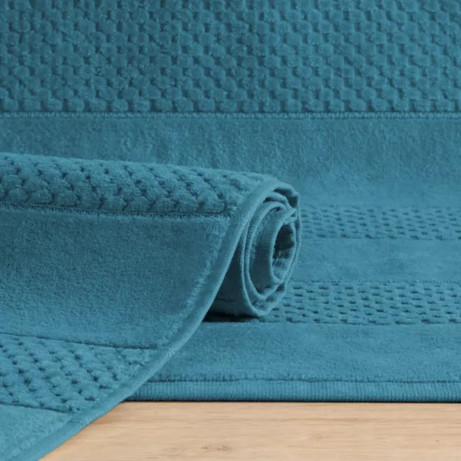 Dywanik łazienkowy bawełniany zdobiony geometrycznym wzorem 60x90 cm  JESSI