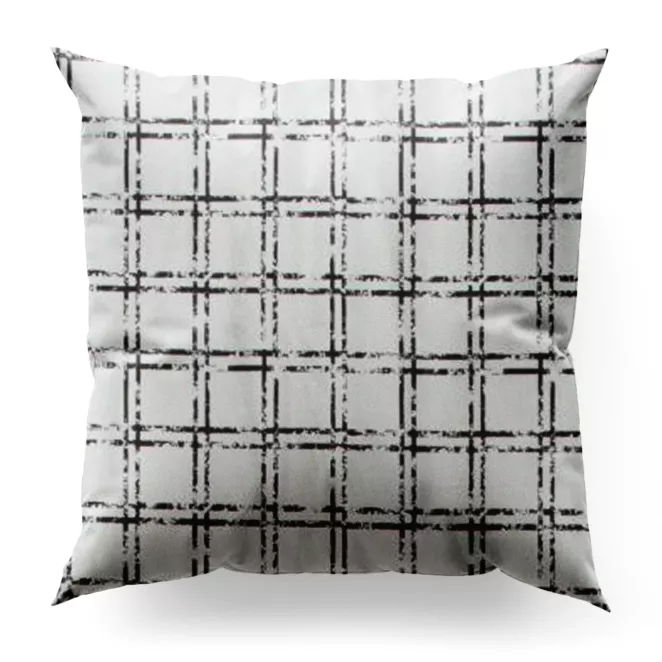 Poszewka szyta naturalno czarna z grubej welwetowej tkaniny w elegancki geometryczny wzór Italissima Eva Minge