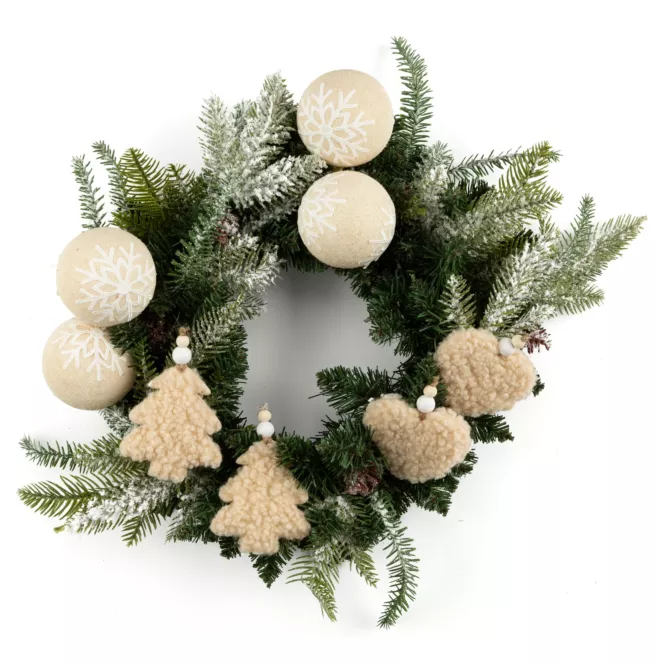 Wianek świąteczny ręcznie dekorowany LEŚNY MAGICZNY ZAKĄTEK