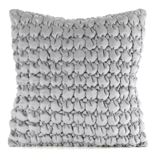 Poszewka na poduszkę 45x45 cm welwetowa kolor srebrny zdobiona wzorem 3D VELVET 193 Eurofirany Premium