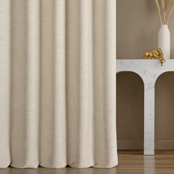 Zasłona szyta na taśmie 5 cm naturalna tkanina o naturalnym charakterze z efektem melanżu