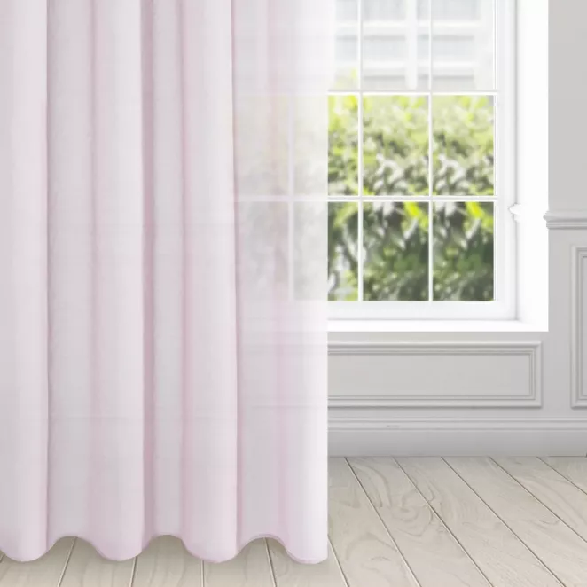Dekoracja okienna różowa z gładkiej etaminy 140x250 cm przelotka - ESIM