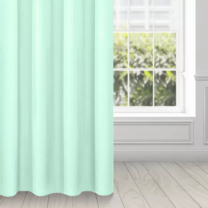 Zasłona jasnomiętowa z gładkiej tkaniny 140x250 cm przelotka - EVITA