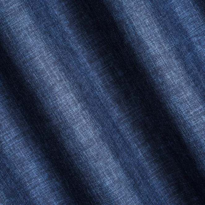 L180/5 Zasłona szyta na taśmie 5 cm granatowa z tkaniny zaciemniającej typu dimout o naturalnym splocie, z efektem melanżu