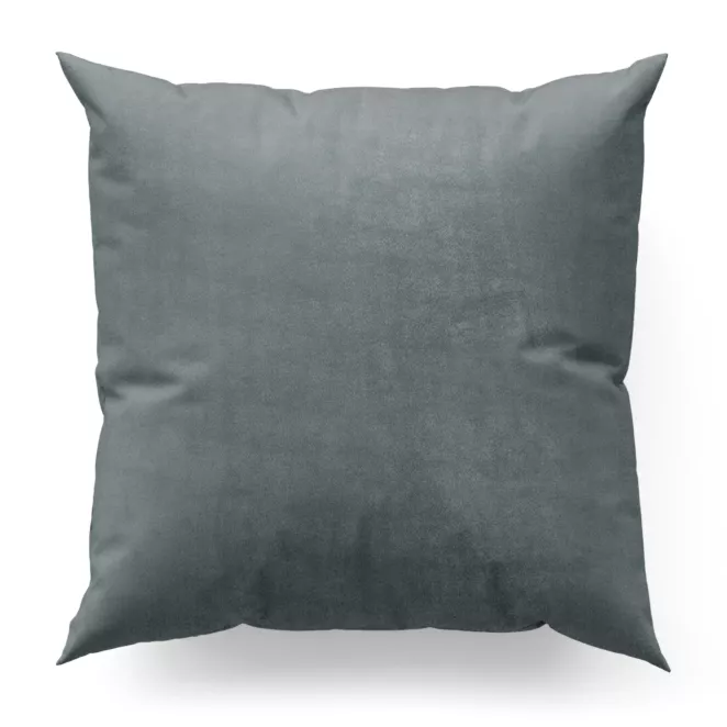 Poszewka szyta ENYA popielata z miękkiej półmatowej tkaniny welwetowej