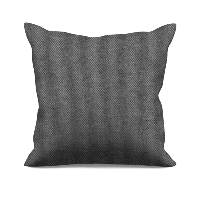 Poszewka szyta stalowa miękka, szenilowa tkanina o wyraźnym splocie i delikatnym połysku