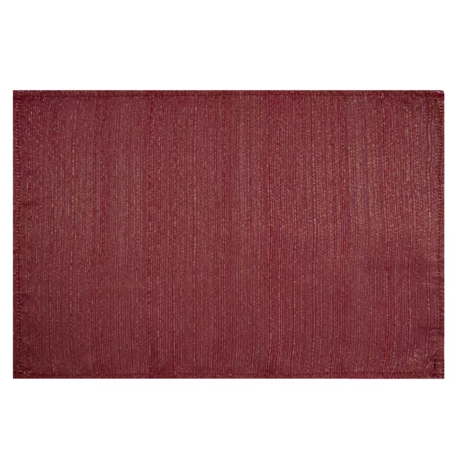Komplet 4 szt. serwetek bordowych 30x40 cm przetykane błyszczącą nicią - GLAMO