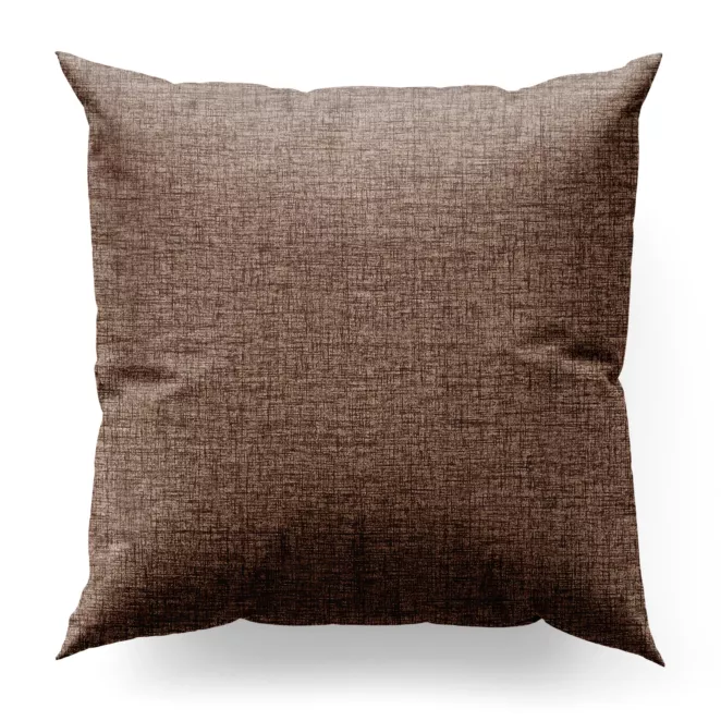 Poszewka szyta wrzosowa z tkaniny w stylu eko o naturalnym splocie