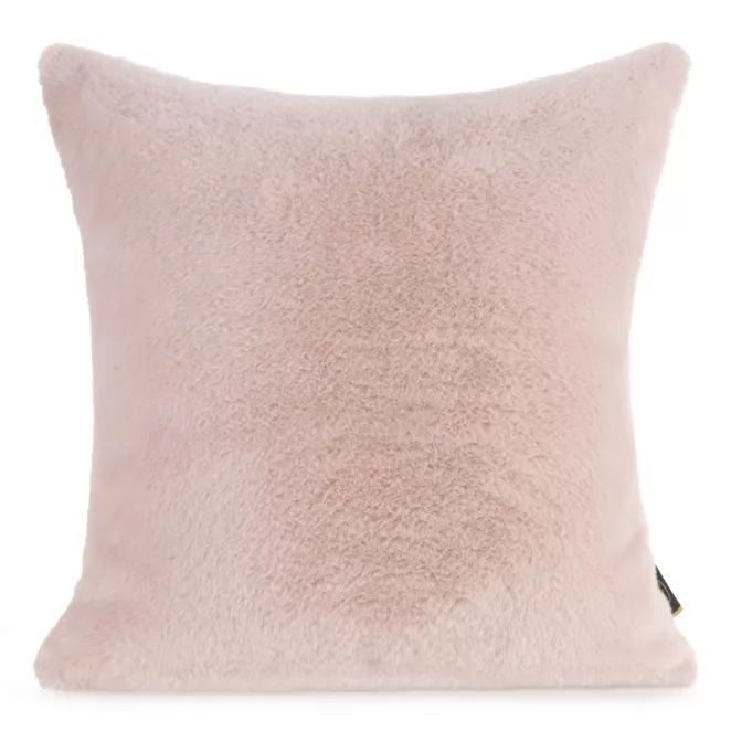 Poszewka na poduszkę 45x45 cm pudrowa z miękkiej futrzanej tkaniny NINA