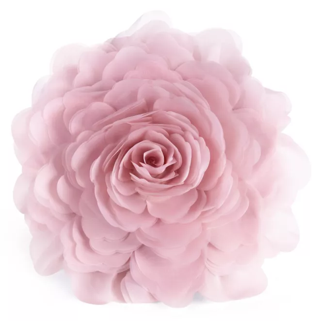 Okrągła poszewka o średnicy 40 cm pudrowa z ozdobnym kwiatem 3D FLORES 6