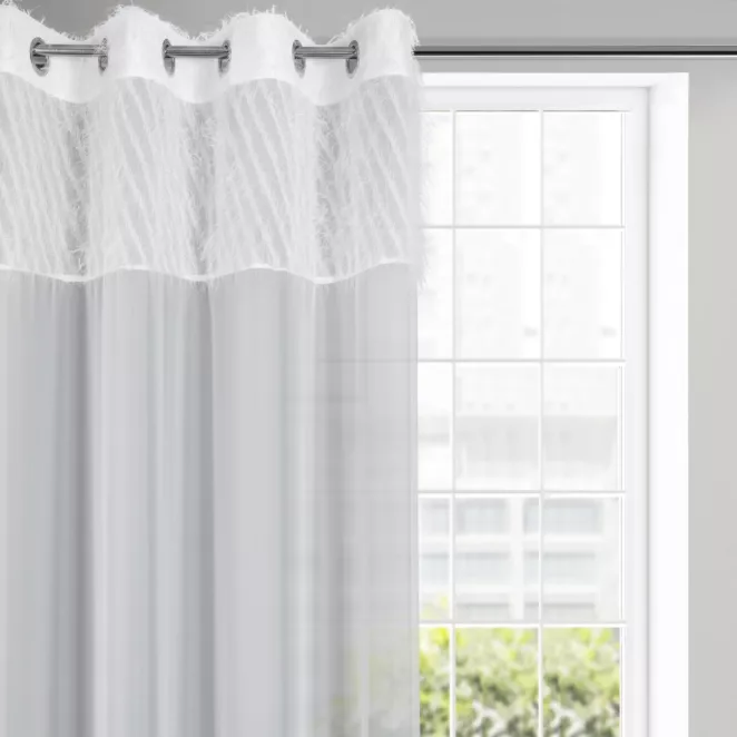 Zasłona biała w stylu glamour 140x250 cm przelotka - AMIRA