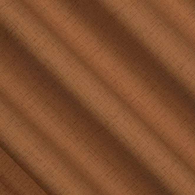 M213/7 Zasłona szyta na taśmie 5 cm miedziana z tkaniny w stylu eko o naturalnym splocie