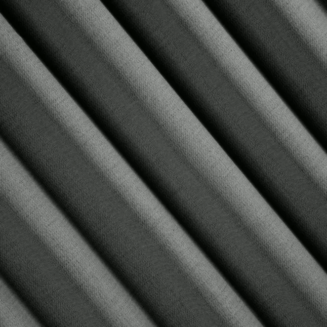 R226/10 Zasłona szyta na taśmie 5 cm ciemnoszara z tkaniny o naturalnym splocie z efektem melanżu
