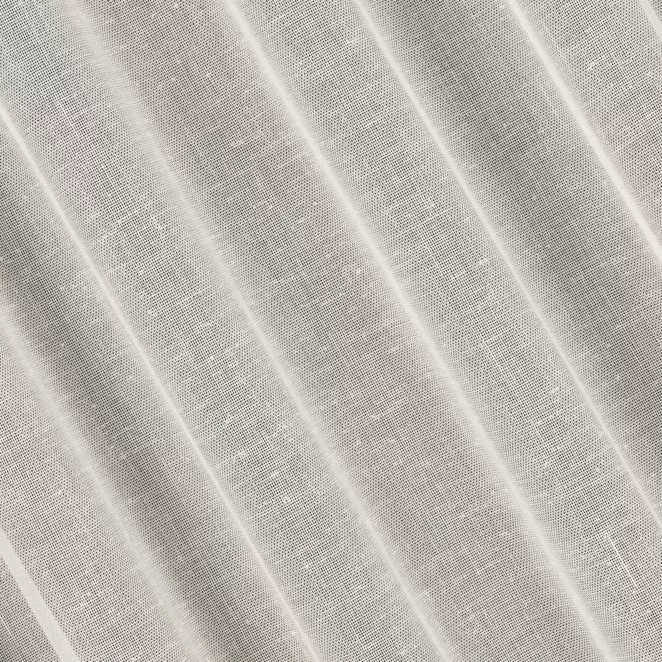 H211/2 Firana szyta na taśmie 5 cm kremowa z grubej, matowej tkaniny o naturalnym splocie wykończona obciążnikiem