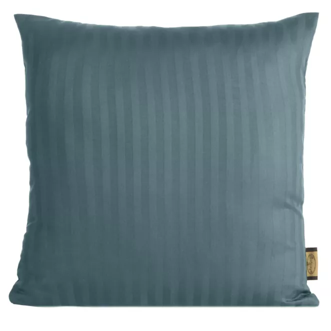 Poszewka na poduszkę 40x40 cm z satyny bawełnianej morska w delikatne prążki VERA