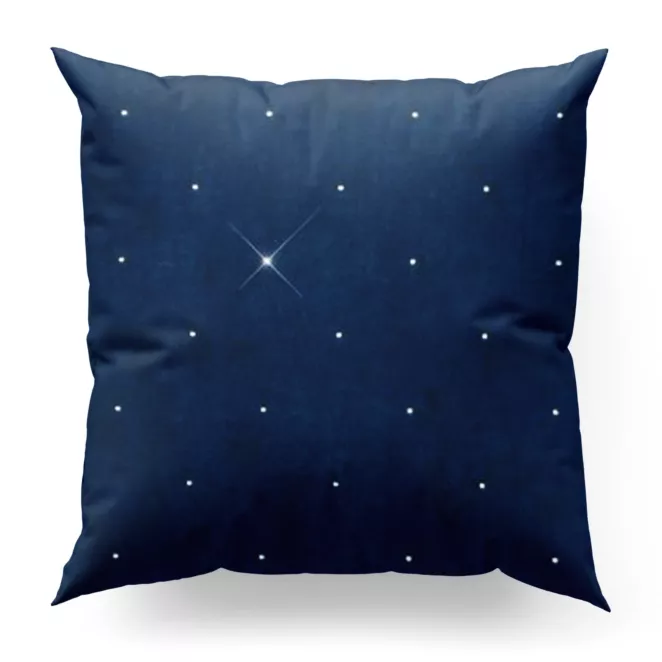 Poszewka szyta granatowa z miękkiej, welwetowej tkaniny z błyszczącą cyrkonią Italissima Eva Minge