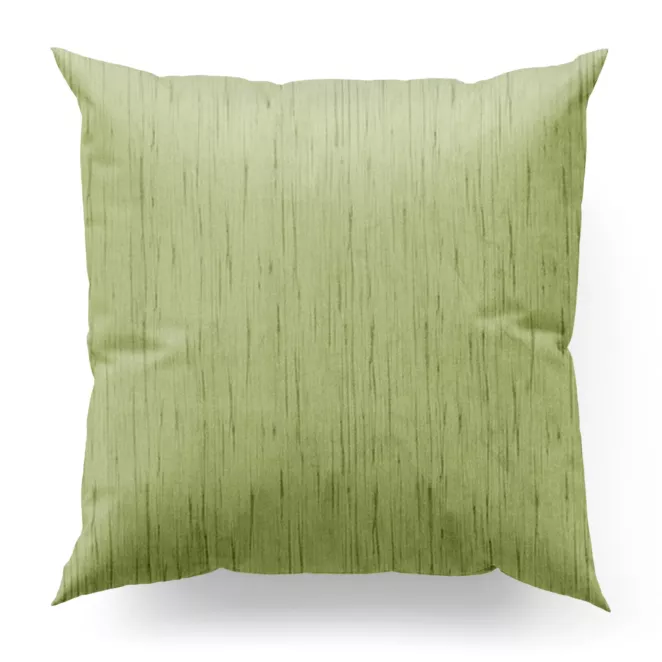 Poszewka szyta oliwkowa z tkaniny welwetowej w pionowe prążki, wykończona obciążnikiem