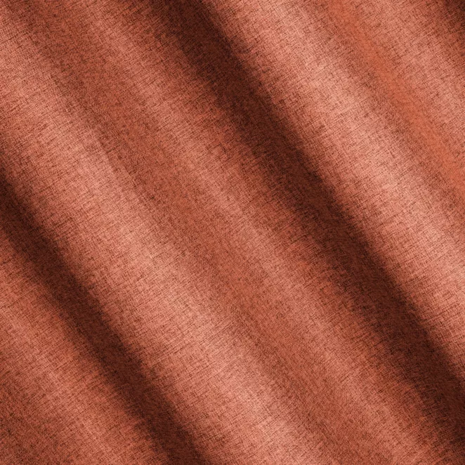 H157/14 Zasłona szyta na taśmie 5 cm ceglasta z tkaniny trudnopalnej, zaciemniającej, typu blackout z efektem melanżu