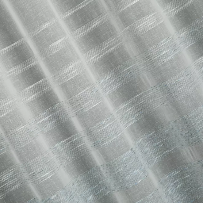 H191/2 Firana szyta na taśmie 5 cm naturalno kremowa zdobiona poziomymi pasami o naturalnym splocie